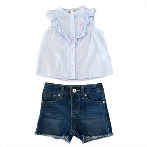AG | toddler girl denim shorts set 24M
